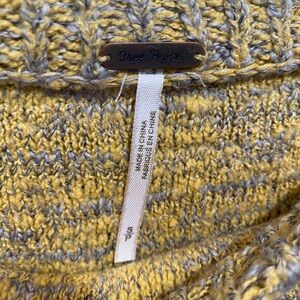 Free People Mustard and Gray Knit Top